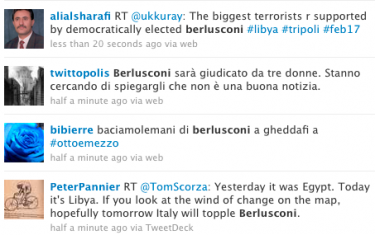 tweets on berlusconi connection
