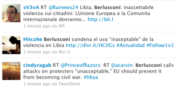 Tweets on berlusconi connection